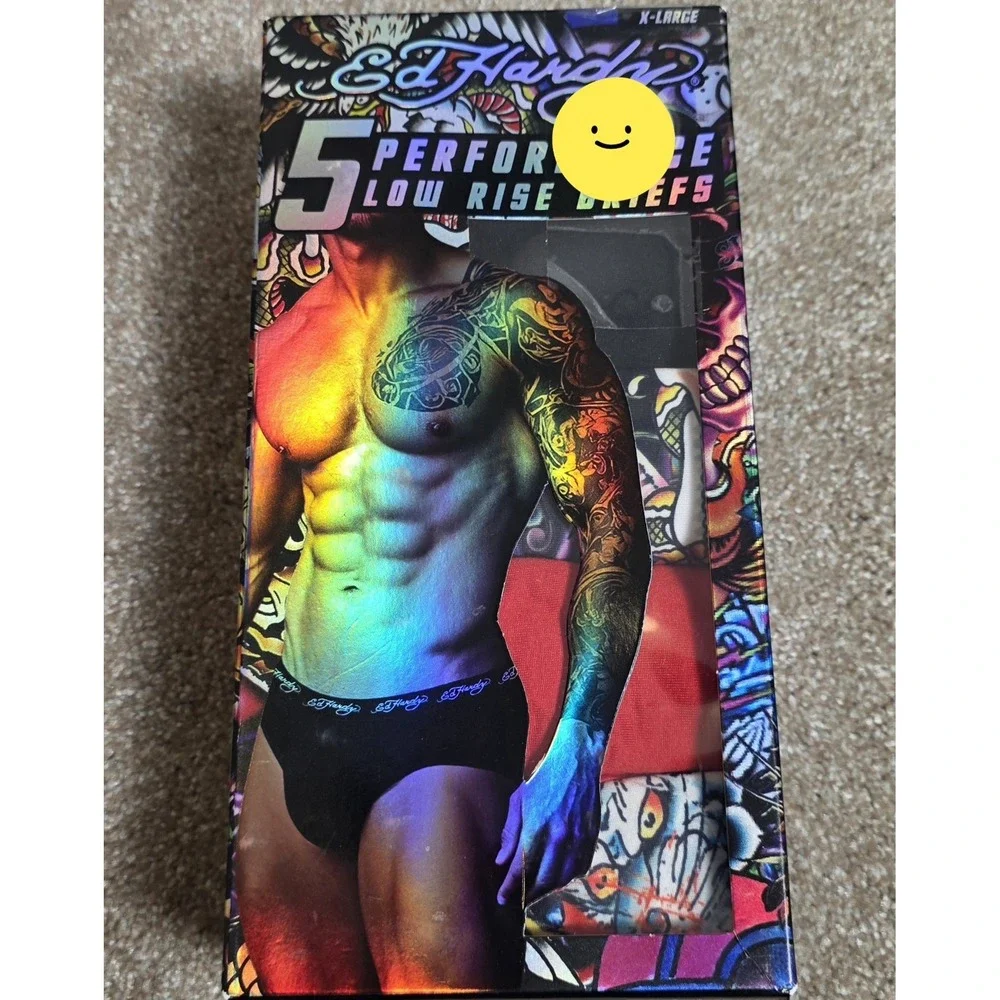 Ed Hardy Performance Low Rise Briefs  Men XL Retro Y2K Nostalgia Grunge 5-pack